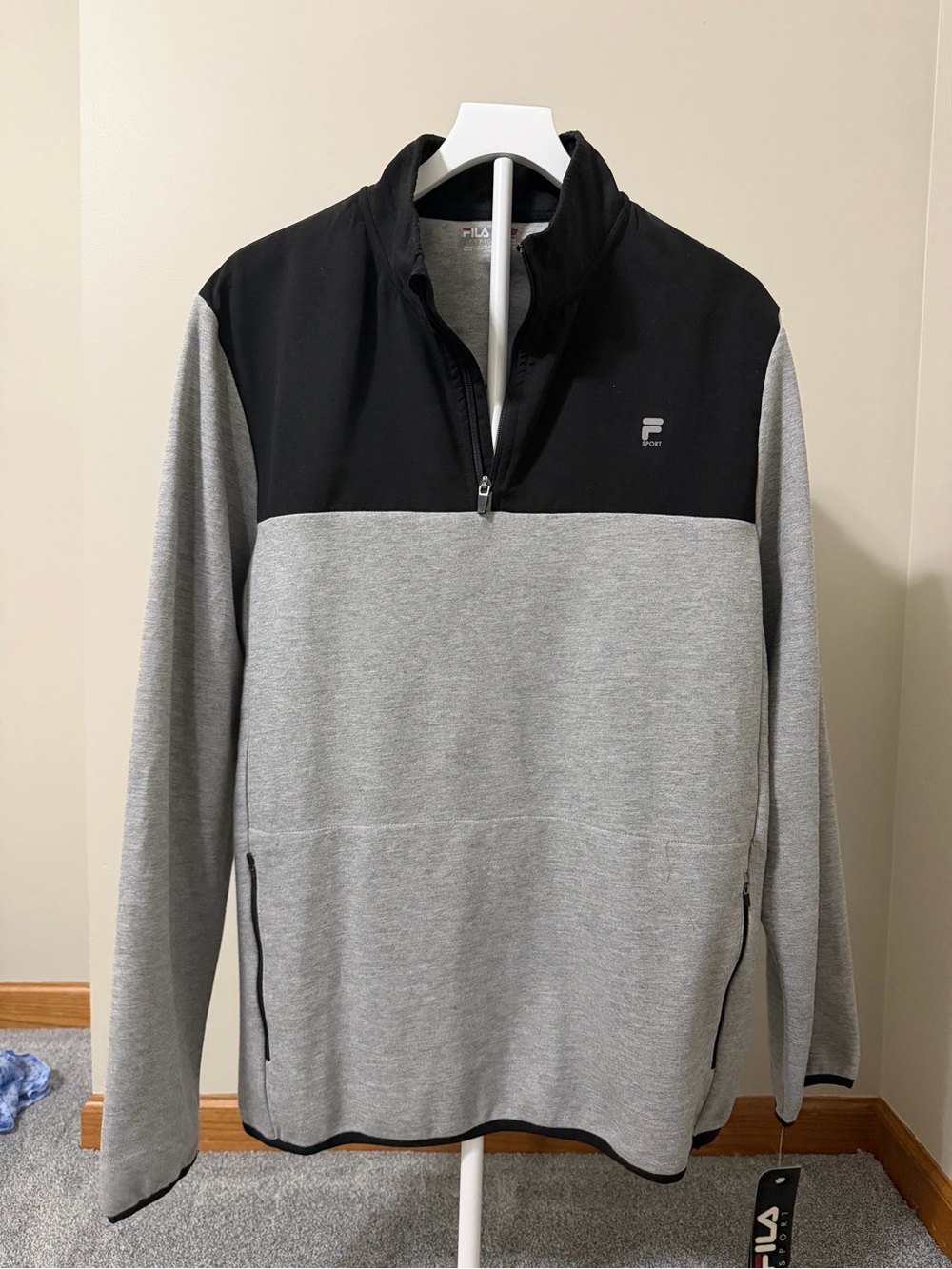 FILA Black and Gray Quarter-Zip Sport Pullover